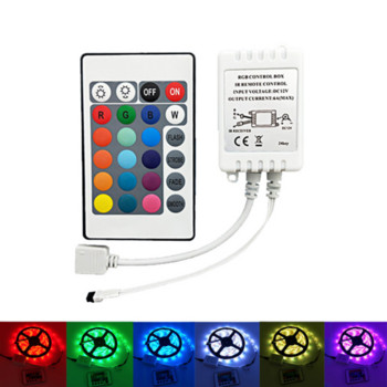 24-ключов RGB контролер 12V rgb LED светлинна лента 4-пинов конектор Универсално дистанционно управление IR управление 5050 2835 Светодиодна лента