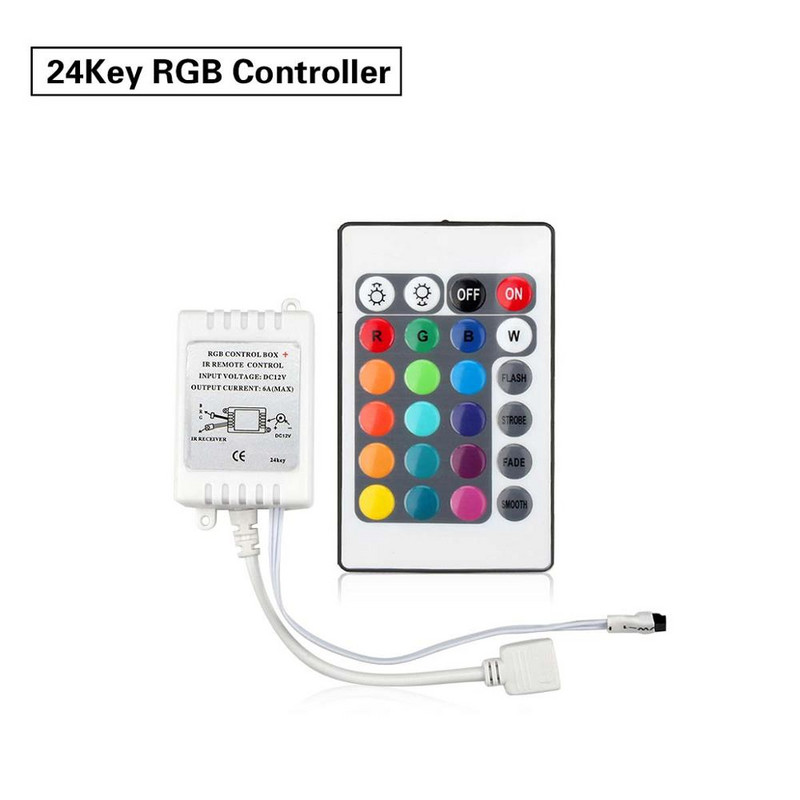 24 kulcsos RGB vezérlő 12 V rgb LED fényszalag 4 tűs csatlakozó Univerzális távirányító IR vezérlő 5050 2835 LED szalaglámpa