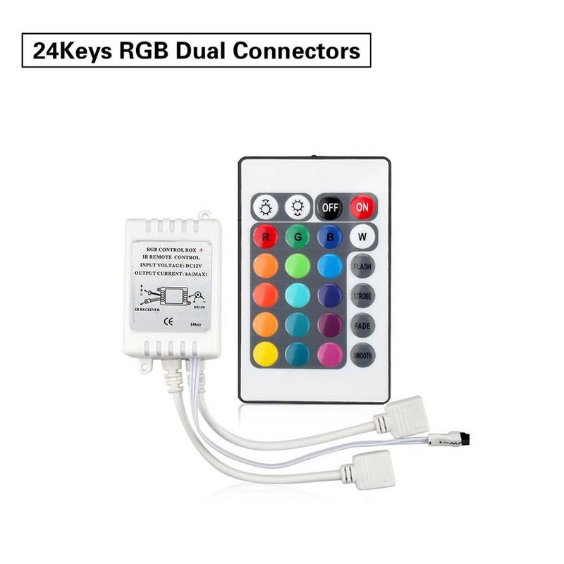 24 kulcsos RGB vezérlő 12 V rgb LED fényszalag 4 tűs csatlakozó Univerzális távirányító IR vezérlő 5050 2835 LED szalaglámpa
