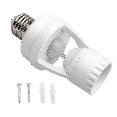 Intelligens lámpatalpok foglalat E27 lámpatartó adapter 360 fokos PIR emberi indukciós mozgásérzékelővel 110V-240V állítható kapcsoló