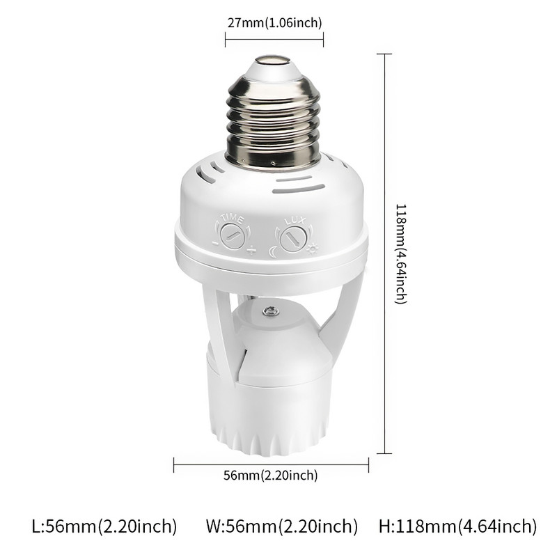 Intelligens lámpatalpok foglalat E27 lámpatartó adapter 360 fokos PIR emberi indukciós mozgásérzékelővel 110V-240V állítható kapcsoló