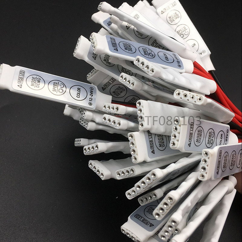 DC 5V-12V-24V 12A 3Keys Mini LED Controller Dimmer illesztőprogram RGB 5050/3528/2835/5730/5630/3014 SMD szalaglámpákhoz