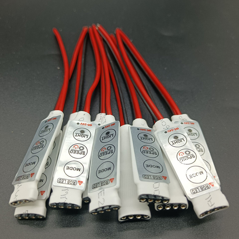 DC 5V-12V-24V 12A 3Keys Mini LED Controller Dimmer illesztőprogram RGB 5050/3528/2835/5730/5630/3014 SMD szalaglámpákhoz