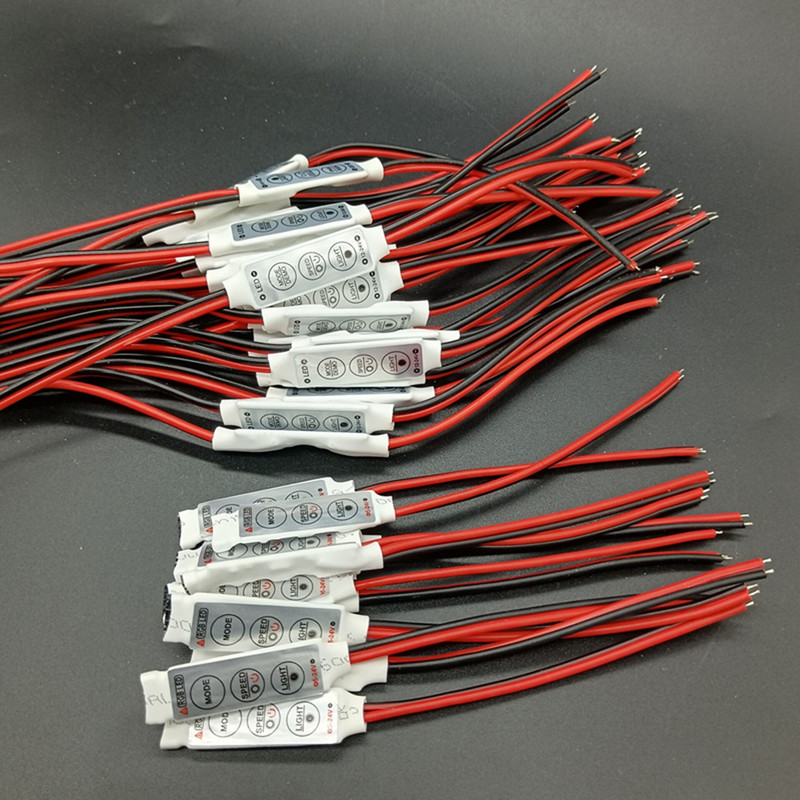 DC 5V-12V-24V 12A 3Keys Mini LED Controller Dimmer illesztőprogram RGB 5050/3528/2835/5730/5630/3014 SMD szalaglámpákhoz