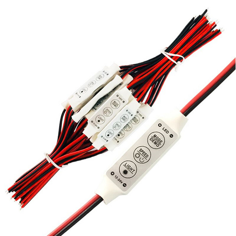 DC 5V-12V-24V 12A 3Keys Mini LED Controller Dimmer illesztőprogram RGB 5050/3528/2835/5730/5630/3014 SMD szalaglámpákhoz