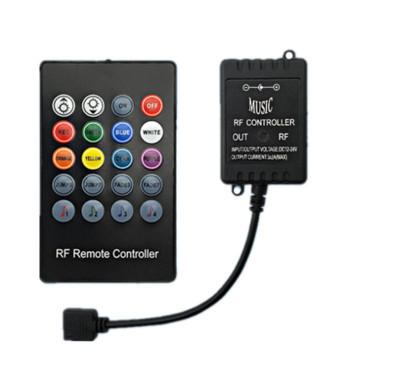 USB 20 zenei gombok IR vezérlő fekete Távhang érzékelő RGB LED szalaghoz kiváló minőségű 5-24V
