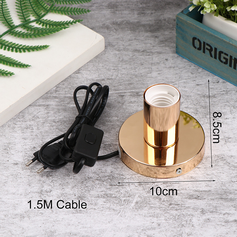 1,5 M kábel Éjszakai lámpa vonalas lámpafejjel E27 lámpafoglalat asztali lámpa dekorációs lámpa polírozott fém asztali lámpatalp tartó