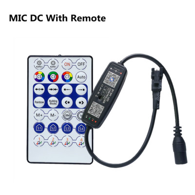 WS2812B LED pixelvezérlő APP Bluetooth zene mikrofonnal 28 gombos távirányító WS2812 SK6812 WS2811 címezhető szalagfény USB DC-hez