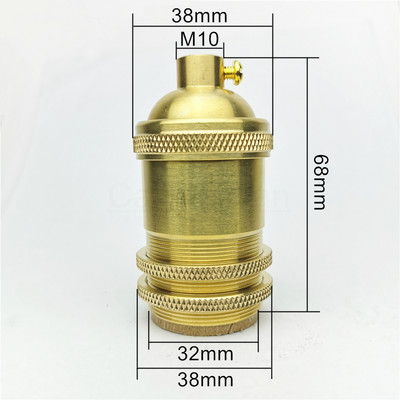 Sárgaréz 100% réz lámpatartó elektromos lámpaaljzat gomb vagy lánckapcsoló és menetes csavaros árnyékoló gyűrű szerelő barkács világítási alap