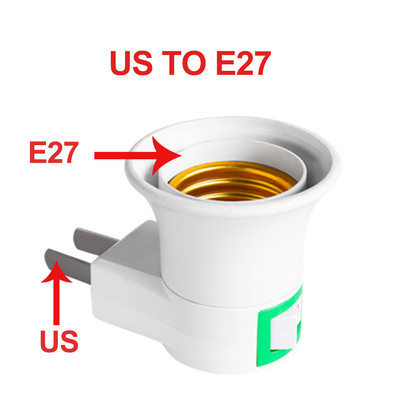 GU10 E14 E27 B22 LED lámpa Aljzat Alap típusa AC táphoz US EU Dugós lámpa Tartó Izzó adapter Átalakító BE KI gomb kapcsoló