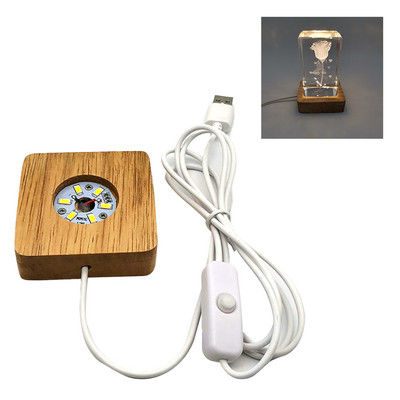 LED fa lámpatalp USB újratölthető színes LED lámpatalp távirányítós állvánnyal lámpatartó Art dísz lakberendezés