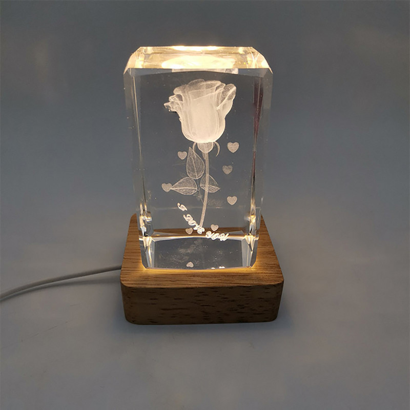 LED fa lámpatalp USB újratölthető színes LED lámpatalp távirányítós állvánnyal lámpatartó Art dísz lakberendezés