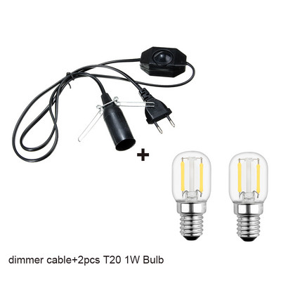 Lámpatalp 1,8 m E14 tartó tápkábel kábel T20 led izzóval Elektromos teljesítmény dimmer kapcsolókábel Himalája sólámpához EU csatlakozó