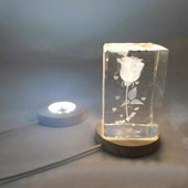 Lámpatalpok Kerek alakú fa LED-es világító kézműves dekorációs díszek