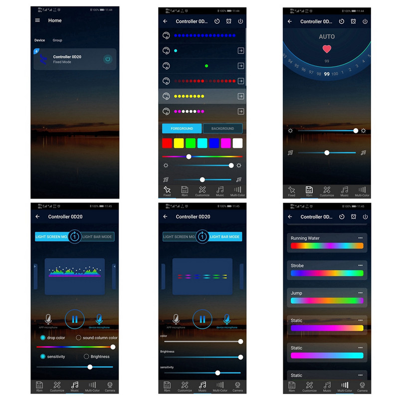 DC5-24V 3 tűs intelligens 28 gombos LED vezérlő zenei pixelekkel Bluetooth mikrofon távirányító 5050 RGB egyedi címezhető szalaglámpához