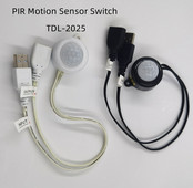 TDL-2025 Mini LED PIR infravörös mozgásérzékelő kapcsoló DC 5V-24V szekrény ágy alatti folyosó világítás kapcsoló USB/5.5 DC csatlakozó