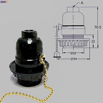 IWHD пластмасов фитинг E27 държач за крушка с превключвател 110-220V Soquete държач за лампа E27 гнездо Douille Portalamparas Vintage UL CE