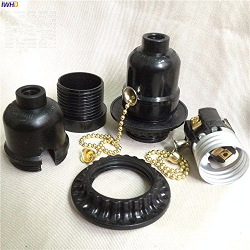 IWHD műanyag szerelvény E27 izzótartó kapcsolóval 110-220V Soquete lámpatartó E27 foglalat Douille Portalamparas Vintage UL CE