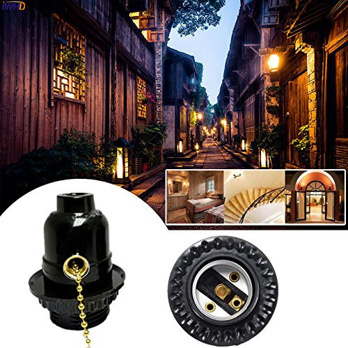 IWHD műanyag szerelvény E27 izzótartó kapcsolóval 110-220V Soquete lámpatartó E27 foglalat Douille Portalamparas Vintage UL CE