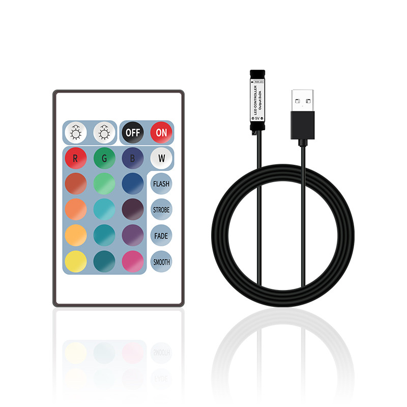 17 gombos 24 gombos 44 gombos LED RGB vezérlő USB vezeték nélküli távirányító, 5050 2835 WS2812 WS2811 5 V LED fénycsík USB interfészhez