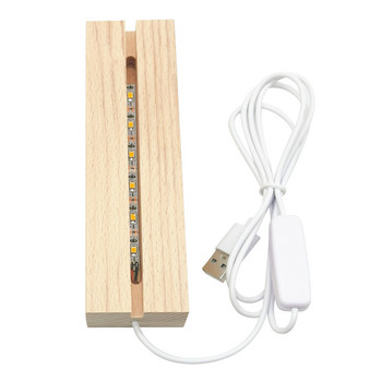 Βάση βάσης οθόνης LED ξύλου Ορθογώνιο Ξύλινο Βάση βάσης Ακρυλικό Θερμό Ανοιχτό Κρυστάλλινο Γυαλί Νυχτερινό Φως Βάση Ρητίνη Art Craft Decor