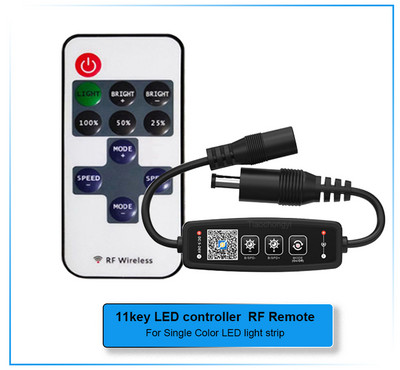 Egyszínű LED szalagos fényerőszabályzó vezérlő BT/APP gomb 11 gombos RF távirányító 5050 2835 SMD COB szalagos lámpa DC5-24V