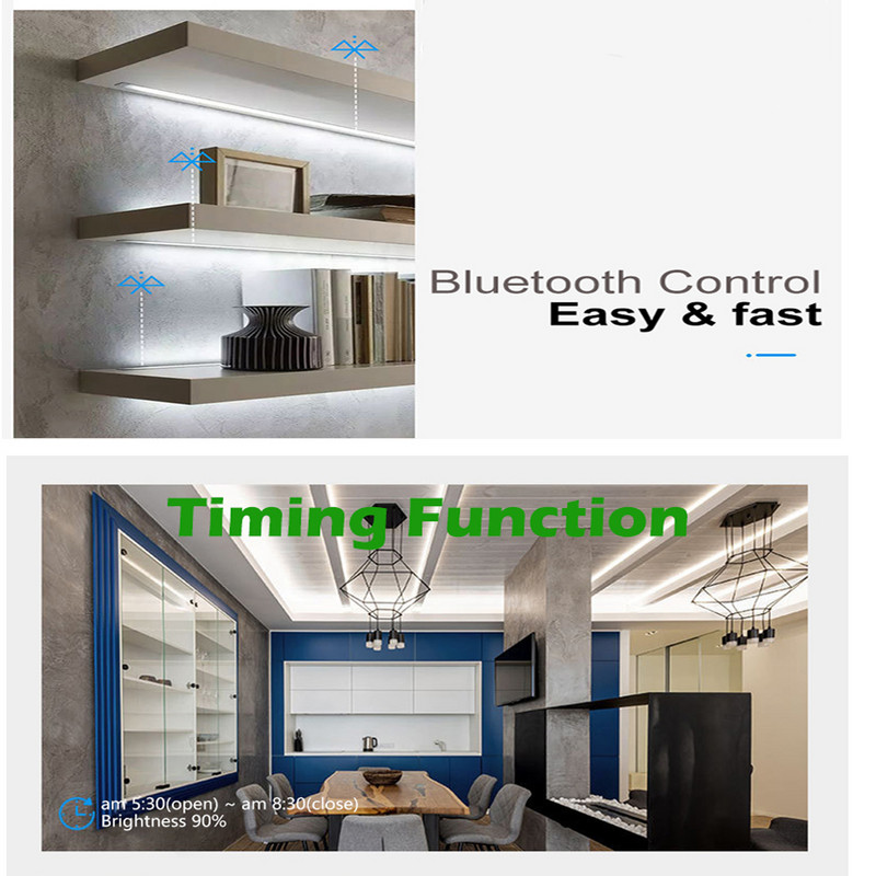 Egyszínű LED szalagos fényerőszabályzó vezérlő BT/APP gomb 11 gombos RF távirányító 5050 2835 SMD COB szalagos lámpa DC5-24V