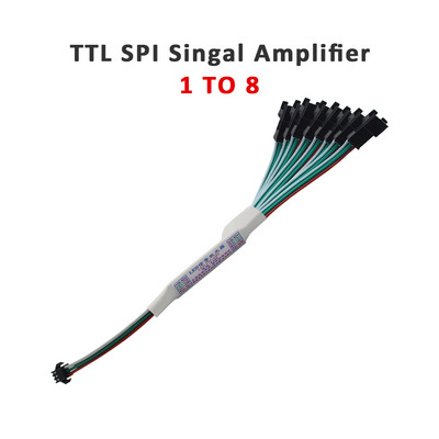 TTL LED pastiprinātāja atkārtotājs priekš WS2811 WS2812B SK6812 3 kontaktu Adresējams RGBIC silts balts zirgu sacīkšu LED sloksnes string DC 5V-24V