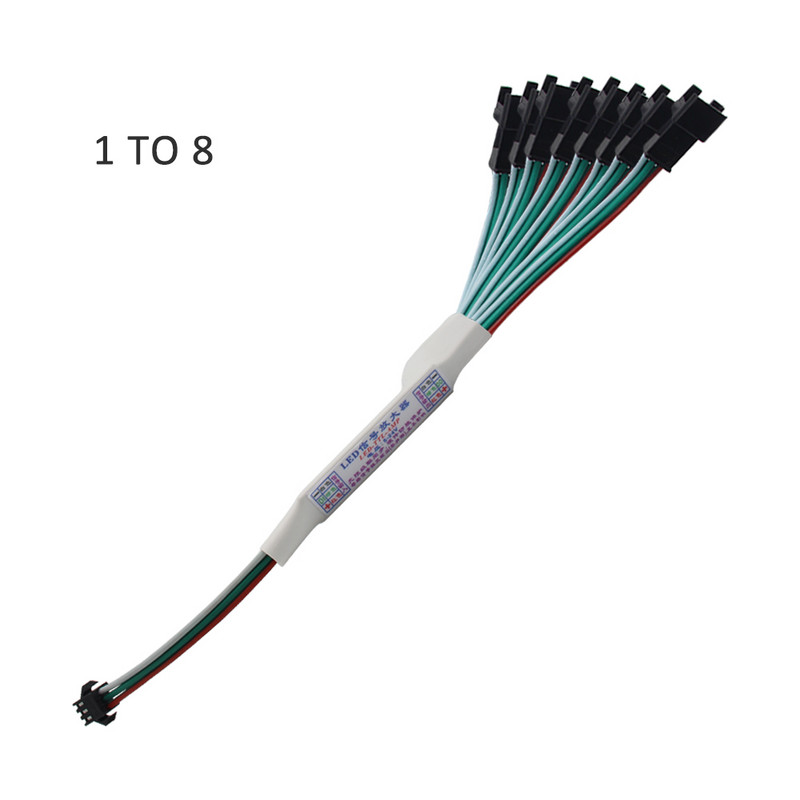 TTL LED pastiprinātāja atkārtotājs priekš WS2811 WS2812B SK6812 3 kontaktu Adresējams RGBIC silts balts zirgu sacīkšu LED sloksnes string DC 5V-24V