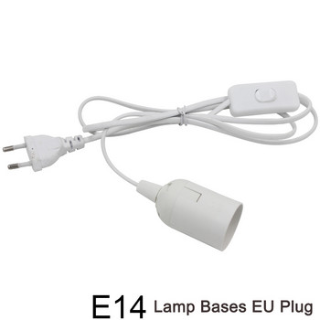 Основа на лампата E27 E14 EU Висящо висящо LED осветително тяло Цокъл за крушка Държач Адаптер за кабел с превключвател за вкл./изкл.
