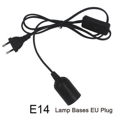 Lampas pamatne E27 E14 EU piekarināms piekarināms LED gaismas ķermeņa spuldzes ligzdas turētāja vada adapteris ar ieslēgšanas/izslēgšanas slēdzi
