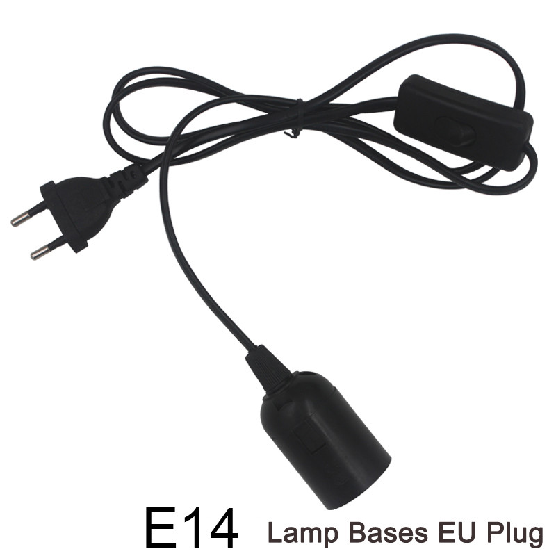 Lampas pamatne E27 E14 EU piekarināms piekarināms LED gaismas ķermeņa spuldzes ligzdas turētāja vada adapteris ar ieslēgšanas/izslēgšanas slēdzi
