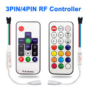 DC5-24V MINI RF Controller 3PIN WS2812 WS2811 4PIN WS2813 WS2815 LED Strip Lights 14/21 Keys Wireless Remote 350+ Dream Effect