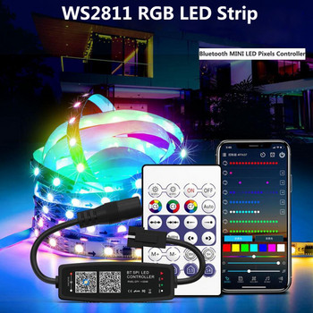 WS2812 WS2811 Ελεγκτής αναβολέων φωτός LED DC5-24V Συμβατό με Bluetooth Τηλεχειριστήριο Music AAP για SK6812 Pixel led strip