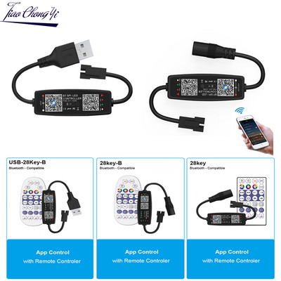 WS2812 WS2811 LED lámpa vezérlő DC5-24V Bluetooth-kompatibilis Music AAP távirányító SK6812 Pixel led szalaghoz