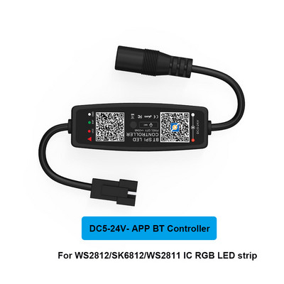 Telecomandă WS2812 WS2811 cu LED-uri DC5-24V Telecomandă AAP muzicală compatibilă cu Bluetooth pentru bandă LED SK6812 Pixel