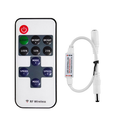 Mini 11 taste/9 taste RF telecomandă cu LED fără fir Controler cu dimmer LED pentru bandă de lumină de o singură culoare SMD5050/3528 DC5-24V