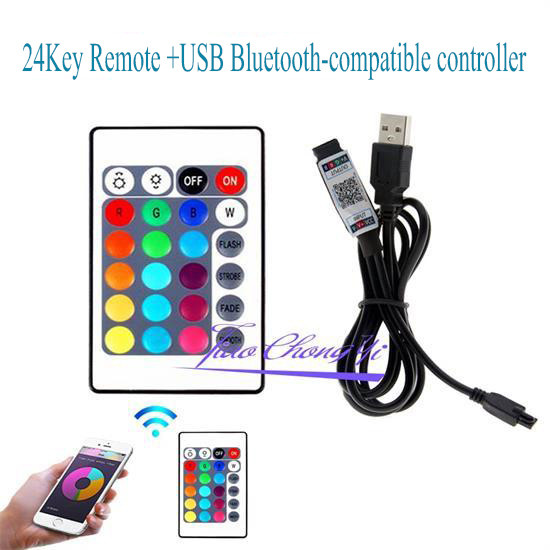 Telecomandă IR cu 24 de taste Aplicație compatibilă Bluetooth Controler LED RGB Controler inteligent DC5-12V pentru bandă LED SMD 2835 5050 RGB