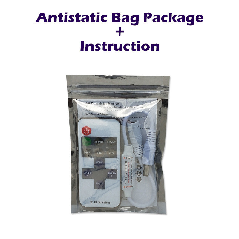 Mini bezvadu RF tālvadības pults LED reostats DC 5V 12V 24V 6A 3528 5050 Vienkrāsains LED gaismas sloksnes kontrolieris 11 taustiņi