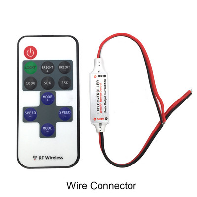 DC5-24V Intrare/Ieșire Telecomandă RF 2 linii Multifuncțional Ajustare luminozitate Dimmer fără fir pentru bandă LED