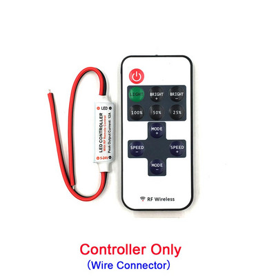 Mini controler RF fără fir pentru bandă LED, bec, lumini, reglare 5V 12V 24V, telecomandă, comutator de intensitate DC/conector de fir