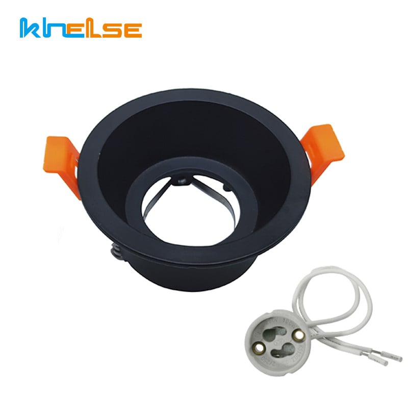 Rotund încastrat LED plafon plafon montare cadru din aluminiu MR16 GU10 bec înlocuibil suport lampă spot Fixare soclu