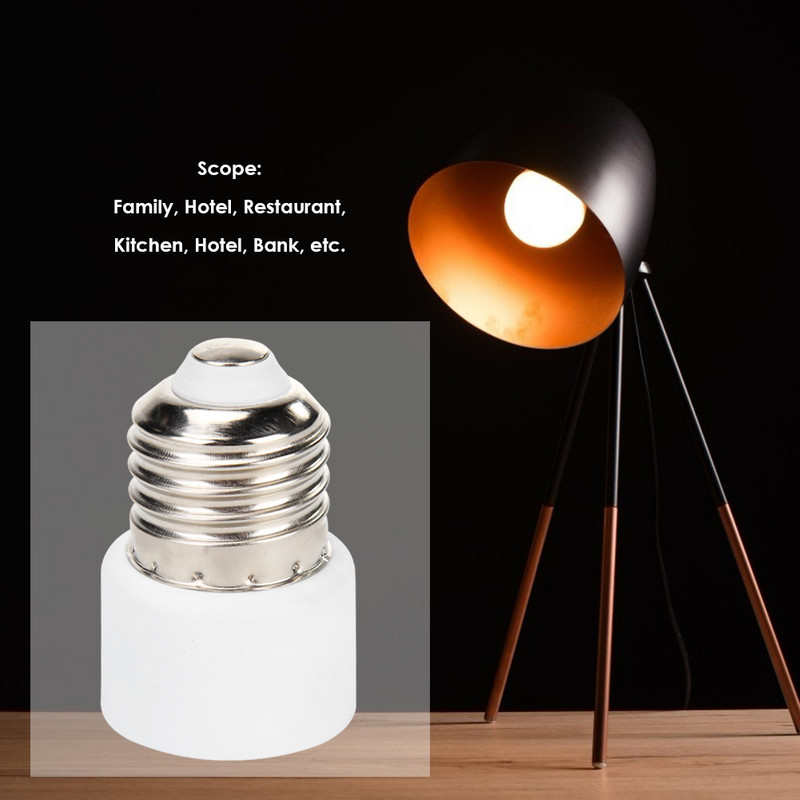 Υψηλής ποιότητας E27 ABS Αξεσουάρ βύσματος βύσματος ΗΠΑ/ΕΕ Βάση λάμπας Φωτιστικό Βάση βολβού Βάση προσαρμογέα βολβού Λευκή υποδοχή λάμπας