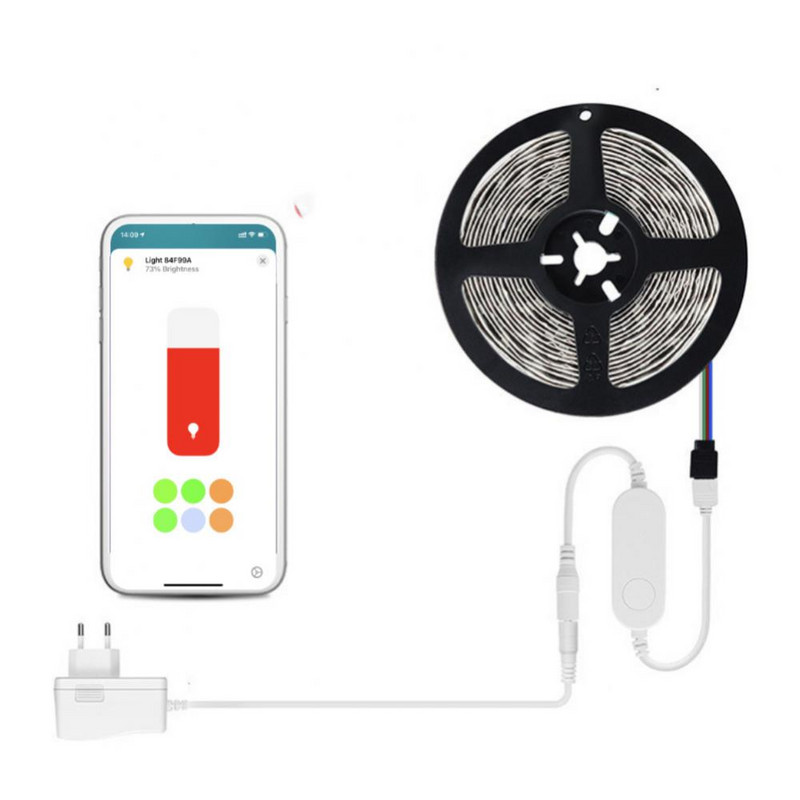 Homekit TUYA WIFI Siri hääljuhtimine Smart Mini Led ribakontroller 5V RGB Dimmeri kontroller Alexa Echo Plus hääljuhtimine