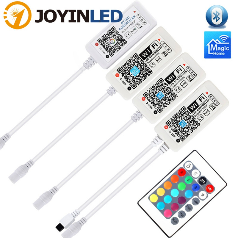 RGBW WiFi LED ribavalgus Bluetoothi kontroller DC 5V 12V 24V Android IOS APP Alexa Google Magic Home IR Control