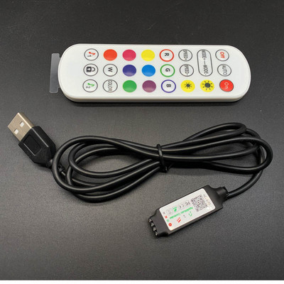 Muzikos Bluetooth valdiklis DC USB RGB valdiklis DC12V 24Key IR nuotolinio valdymo pultelis skirtas 2835 5050 RGB LED juostiniams žibintams