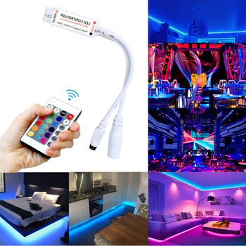 Τηλεχειριστήριο IR Mini 24 πλήκτρων RGB Led Strip Light με ροοστάτη λαμπτήρα μίνι ελεγκτή δέκτη για 2835 5050 RGB Led Strip DC12V