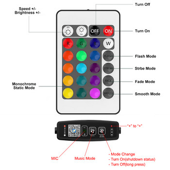 Bluetooth-съвместим контролер за RGB LED лента DC 5V 12V 24V Music BT Smart APP Controller Гласово управление за 5050 лентови светлини