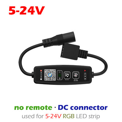 Συμβατό με Bluetooth RGB LED Strip Controller DC 5V 12V 24V Music BT Smart APP Controller Voice Control for 5050 Tape Lights