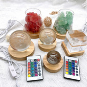 Βάση Ξύλινου φωτιστικού LED Φωτιστικό LED Βάση Φωτιστικό Βάσης Καλλιτεχνικό Στολίδι Διακόσμηση σπιτιού Βάση οθόνης με τηλεχειριστήριο USB Διακόσμηση σπιτιού